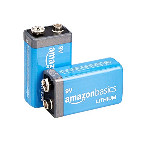 Amazon Basics 2-Pack 9 Volt High-Performance Lithium Batteries, 10-Year Shelf Life, Long Lasting Power #TOP6