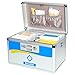 Decaller First Aid Box with Security Lock, Medical Box with Removable Tray for Drugs Storage, 12