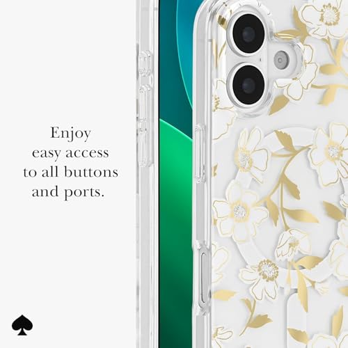 Image of kate spade new york iPhone 17 Case - Sunshine Floral Gems | Compatible with MagSafe - Lightweight Designer Case for iPhone 17 with Anti-Scratch Coating and Sunshine Floral Design