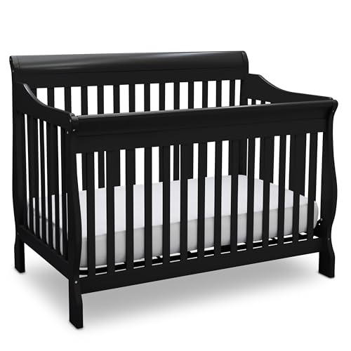 Image of Delta Children Canton 4-in-1 Convertible Crib - Easy to Assemble, Black