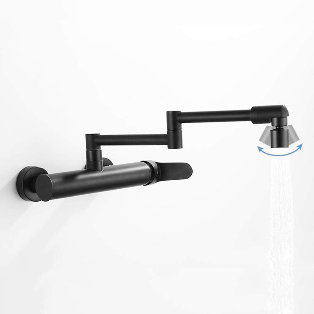 Robinet cuisine mural noir pour simplifier la vaisselle