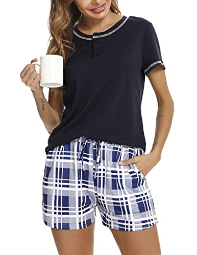 Mabecol Ensemble Pyjama Été Femme Coton Vêtement Cover