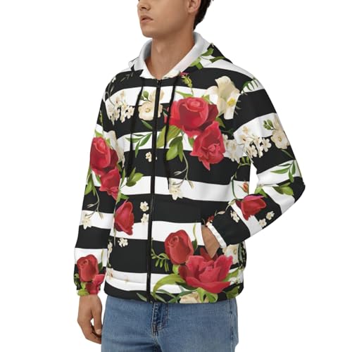 Sweat à rayures noires et blanches avec fermeture éclair intégrale - 2