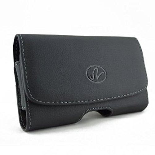 Black Horizontal Leather Case Cover Pouch Holster Belt Clip W Loops For Tracfone Lg 306G - Tracfone Lg 800G #TOP1