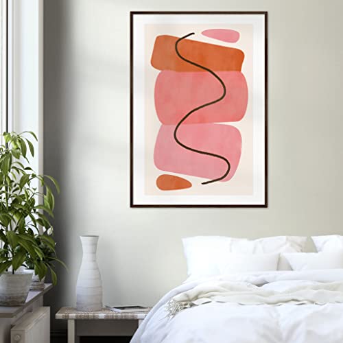 Art mural abstrait rose pour sublimer la décoration de votre salon moderne