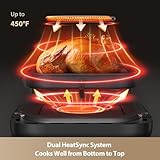Mova FD10Pro Air Fryer, 6.3QT Large Digital Airfryer with Visible Window, 11 Preset Cooking Modes, Dual Heating System 122-450°F Precise Heat for Even Results, Non-Stick Baskets