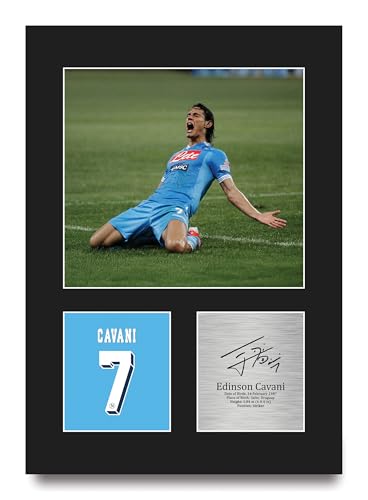 HWC Trading Edinson Cavani Napoli Regali Stampati Autografo Firmato Foto Per Gli Appassionati Di Calcio E Sostenitori - A4 Ritratto
