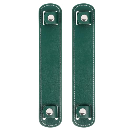 Image of uxcell 2 Pcs 8.98x1.65 Inch Leather Shoulder Strap Pad, Detachable Non-Slip Strap Covers for Tote Bags Backpacks Handbags, Green