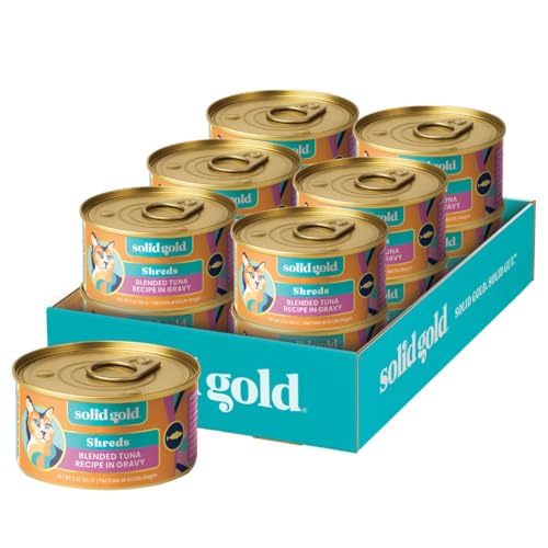 Image of Solid Gold Five Oceans Shreds with Real Tuna in Gravy - Premium Wet Cat Food for All Life Stages, Pack of 12