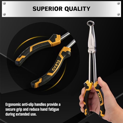 Image of 3-Piece 11 inch Hose Gripper Plier Set, Long Reach Hose Gripping Pliers, 5 /16-Inch, 1 /2-Inch, 3 /4-Inch Diameter, Spark Plug Boot Removal Pliers, Serrated Jaws for Hard to Reach Tight Spaces