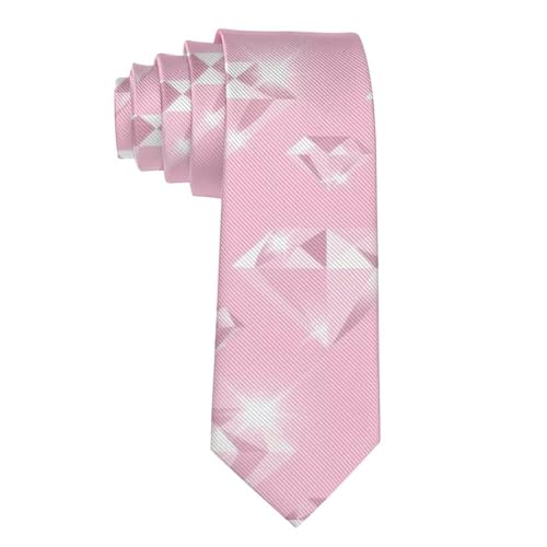 Men's Fashionable Pink Diamonds Art Necktie - Lightweight Skinny Wedding Ties Necktie Party Tie for Dinner Party Groom, Uniform