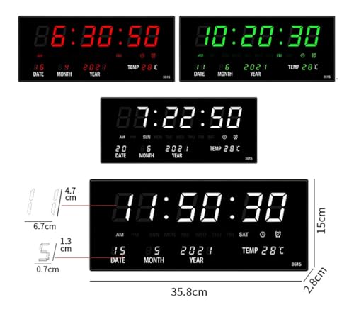 Relógio De Parede Grande Led Digital Para Academia Hospital