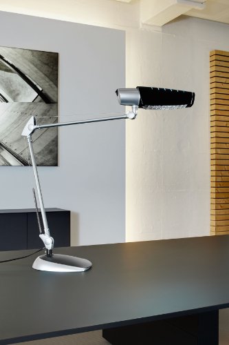 Maul Schreibtischleuchte MAULaurora, Neutralweiß 4200 Kelvin, Lampen Sockel E27, 1080 Lux, Silber/Schwarz, 8215595 – Bild 2