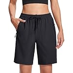 MAGCOMSEN Women's Hiking Shorts Lightweight Quick Dry 8" Golf Shorts Water Resistant with 3 Zipper Pockets