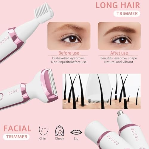 Image of Bikini trimmers for women 5-in-1 Trimmer Bikini Trimmer for Women | Eyebrow Trimmer & Facial Hair Removal Machine | 120 Mins Runtime (Pack of 1)
