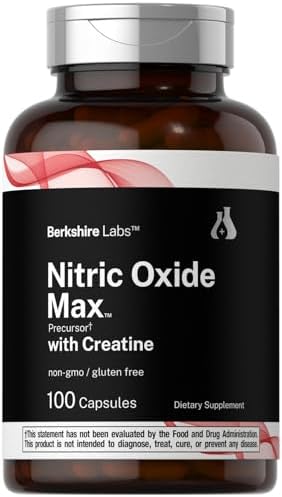 Horbäach Nitric Oxide Supplement with Creatine | 100 Capsules | L Citrulline, L Arginine, and Creatine Monohydrate | Non-GMO, Gluten Free | Berkshire Labs