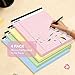 KAISA note pads Colored Legal Pad Writing Pads 8.5x11 inch, Wide Ruled, 40 Sheets/Pad, 20lb Colored Paper, Perforated Writing Pad with Sturdy Back (4 Pads), KSU-5972