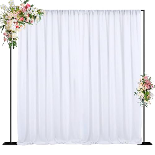 Wokceer 10 FT Backdrop Stand Heavy Duty Pipe and Drape Kit, Adjustable Black Backdrop Stands for Wedding Photo Booth Background Birthday Party Photography Exhibition Decoration