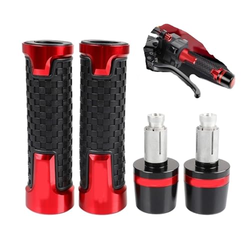 Embout de guidon de moto rouge en alu CNC durable pour Yamaha XT600Z Ténéré 1984-1986