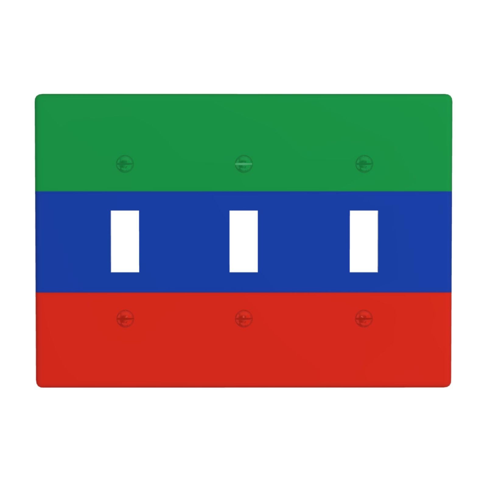 Flag of Dagestan 3 Gang Switch Plate Cover-Unbreakable Polycarbonate Wall Plate, Heat Resistant Toggle Switch Decor for Home