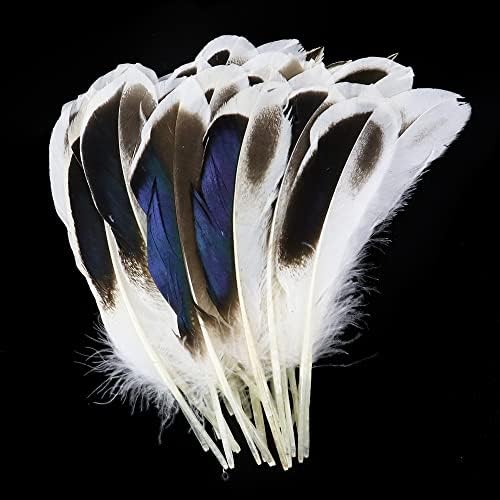 100 pcs Beautiful Blue Mallard Duck Feathers for Crafts DIY Pendant Earrings Dream Catcher Decoration
