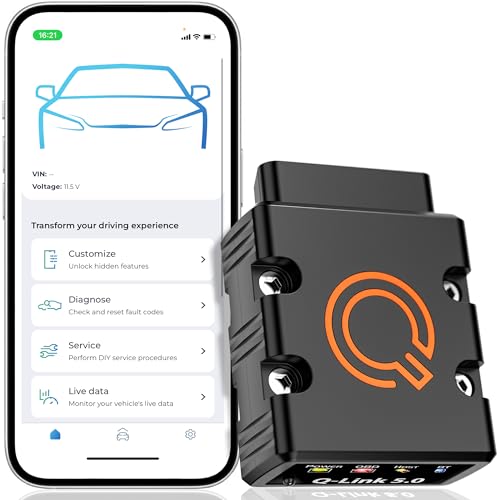QUALLY Ǫ-ꓡіnk 5.0 Pro OBD2 Scanner Bluetooth Diagnostic Tool for Android and iPhone - Car Engine Fault Code Reader + Сon - Detailed View