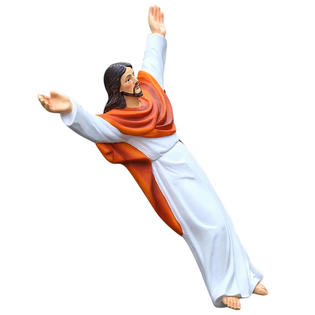 Figurine Jésus en résine décoration murale sacrée ifundom pour église et salon