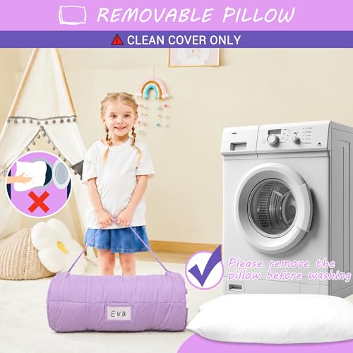 Image of Lasoftan Toddler Nap Mat with Pillow and Blanket, Extra Large Rolled Napping Mats,Slumber Bags for Boys Girls,Kids Sleeping Bag for Daycare, Preschool Travel Camping