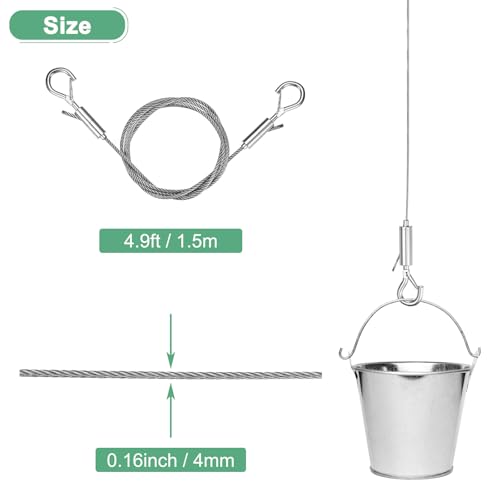 Image of M METERXITY 1-Pack Adjustable Picture Hanging Wire Kit, 1.5mx4mm Mirror Hanging Wire, Holds Up to 882lbs(400kg) 4.9FT Picture Frame Wire for Billboards /Basket /Flowerpot