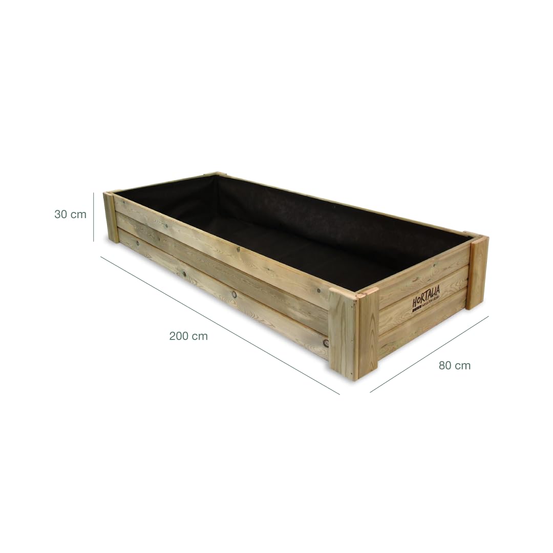 Hortalia Huerto Urbano De Madera en Suelo - Protección Autoclave Nivel IV - Box (XXL30)