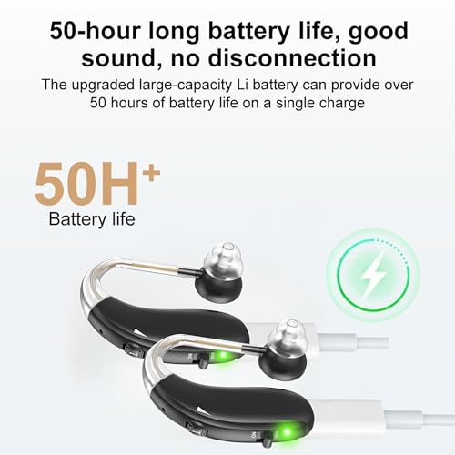 Image of Fastwell F27-2 Unit For Both Ear Rechargeable Hearing Aids for Adults with Hearing Loss, Mild To Moderate, Noise Reduction Ear Machine, (Black-Pair) 1-Year Warranty
