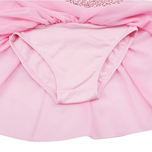 Tiaobug Girls Sequined Camisole Ballet Dance Tutu Dress Sweetheart Leotard Pink 3-4 #TOP2