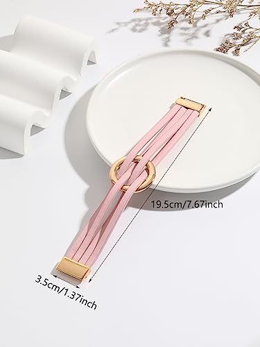 Fuqimanman2020 Circle Charm Leather Wrap Bracelet Boho Handmade Layered Cuff Bracelets for Women Teen Bohemian Multi Strand Bangle Bracelets Holiday Jewelry3