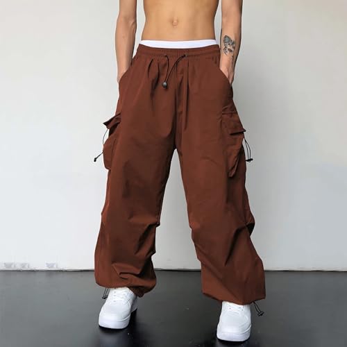 Men's Casual Cargo Pants Waist Drawstring Joggers Tactical Loose Fit Sweatpants for Men with Multi Pockets3