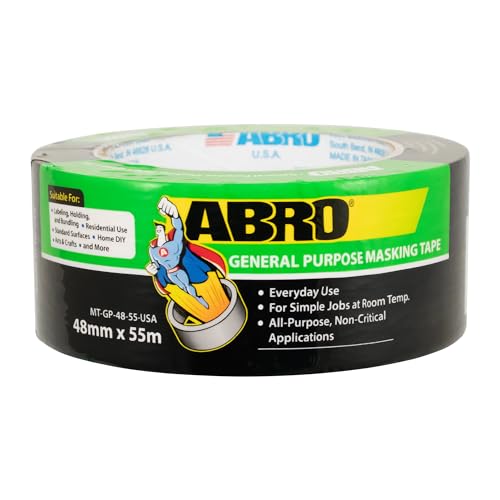 Image of ABRO Masking Tape, GP 24mm x 55M, All Purpose Natural Masking Tape for Temporary Labeling and Marking, Easy Tear, Clean Removal, Painters Tape for DIY and Professional Uses - Natural