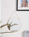 Dahey Wall Hanging Mirror Decor Gold Round Mirror with Hanging Chain for Home Bathroom Bedroom Living Room,11.75"X11.75"