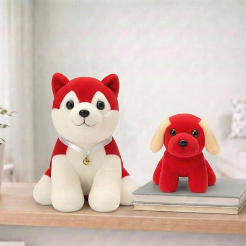 Image of Tabitha Stuffed Toys-Ultra Soft Plush Toy for Kids | Birthday Gifts for Kids and Girls | (Combo of 2 Toys 35 Cm Red Dog & 25 Cm Red Dog)