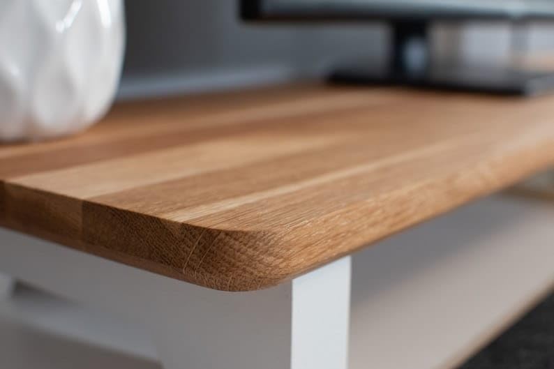 Image of Wooden Computer Monitor Stand, Monitor Riser Desk Shelf Desktop Stand TV Laptop Riser (Single Shelf, 80cm Long)