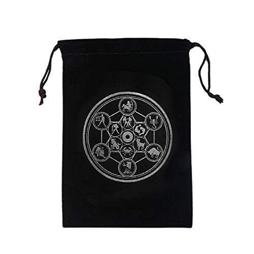 daiyanjing Tarot-Tasche, Oracle-Karten-Aufbewahrungstasche, Brettspiel-Kordelzug-Tasche, Geschenk-Kordelzug-Tasche, High-End-Schmuck-Samttasche, mysteriöse Schwarze Magie Wahrsagerei-Tarot-Karten Cover