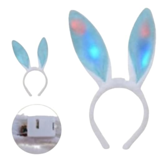 Tiara coelinho da pascoa arco orelinha de coelho com led