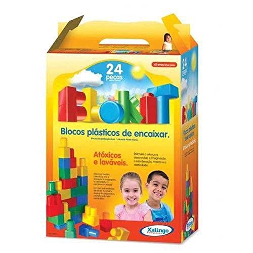 Blocos de Montar - Blokit 24 Pe&ccedil;as - Xalingo 04021, Multicolorido