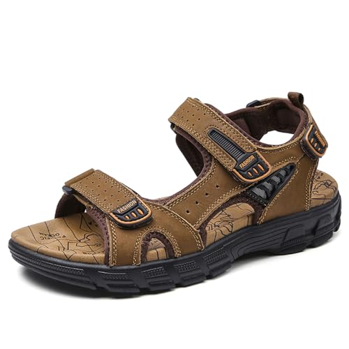 Sandales en cuir pour hommes antidérapantes à fond épais pour l'extérieur