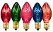 EST. LEE DISPLAY L D 1902 Multi-Color Christmas Light Bulbs Transparent Clear Red Blue Green Pink & Orange Steady Box of 25 C7 E12 Roof Holiday Tree Home Decorating Incandescent Outdoor Lighting