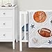Sweet Jojo Designs Sports Theme Boy Baby Mini Crib Bedding Set Infant Nursery Room Newborn Blanket Portable Pack n Play Sheets 3p Watercolor Vintage Soccer Balls Football Baseball Basketball Blue Star