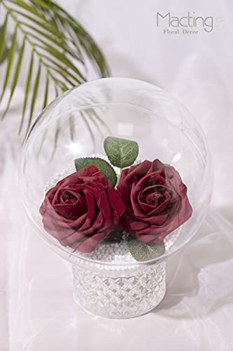 Macting Artificial Rose Flowers, 30Pcs Real Touch Fake Flowers Foam Roses For Wedding Party Bouquets Baby Shower Home Decoration (Dark Red) #TOP5