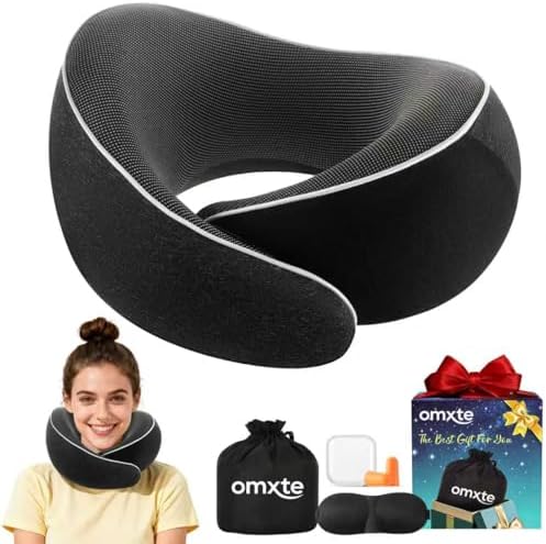 Travel Pillow - Memory Foam Travel Neck Pillow for Airplanes Trav...