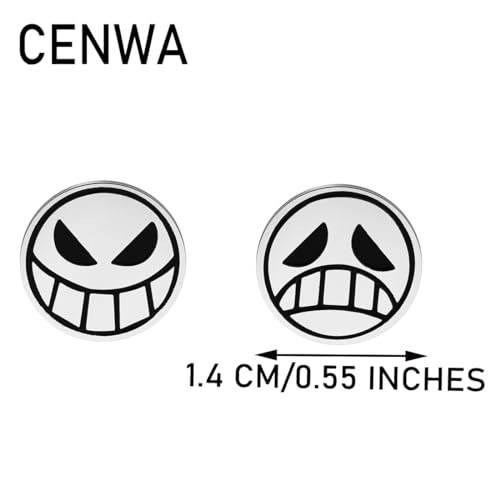 CENWA Happy Sad Face Stud Earrings Anime Earrings Cosplay Earrings Gift For Her2