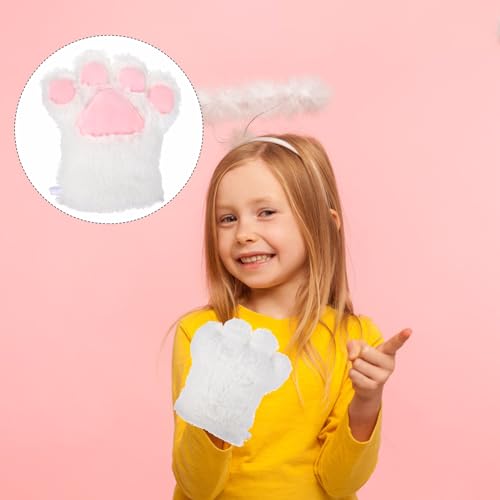 jojofuny Cat's Claw Gloves Cat Necklace for Women Fingerless Mittens Toddler Clothing Cat Gloves for Women Wolf3