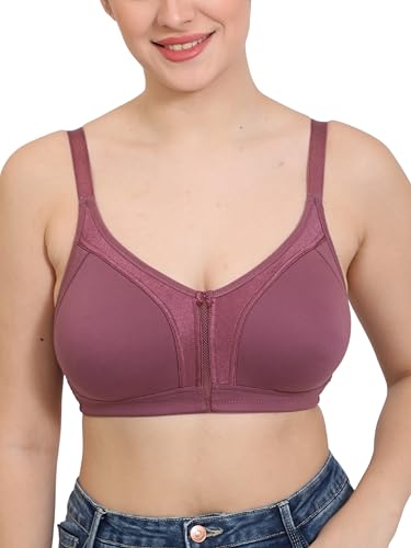 Image of GLAMORAS Women Cotton Spandex Non Padded & Non Wired Minimizer Everyday Bra| Structured for Bounce Control with Full Coverage & Broad Side Wings Prevents Side Spillage