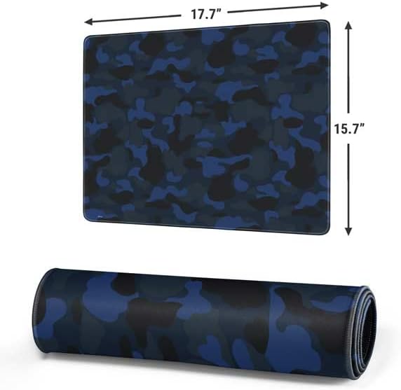 Vista 90 de Skinit Alfombrilla de mouse grande para juegos, diseño de camuflaje de dientes de tiburón con bordes cosidos, impermeable, base de goma